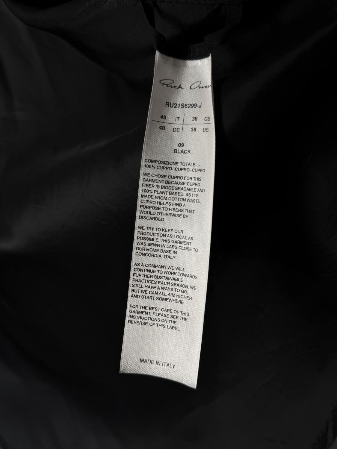 Rick Owens 21SS cupro shirt 상품이미지4