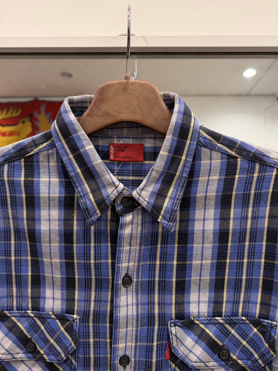 00s Levis 리바이스 헤비코튼 레드탭 체크 셔츠 상품이미지3