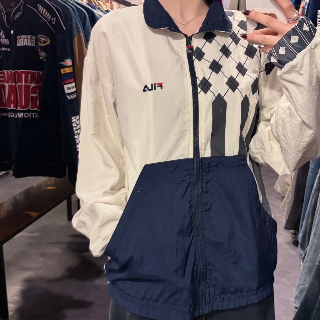 [IM] FILA 휠라 바람막이 아이보리 네이비 상품이미지5