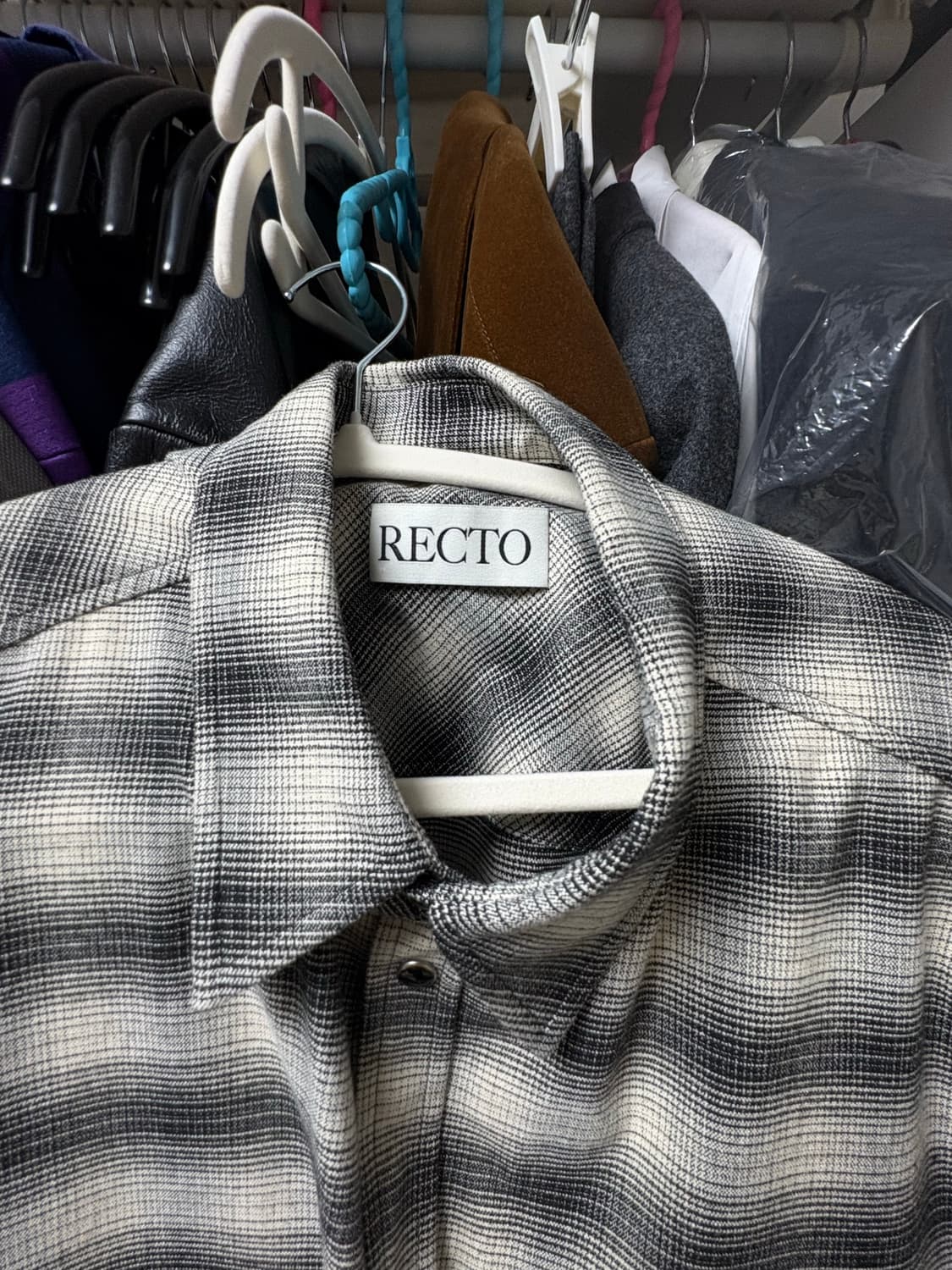 렉토 옴브레 체크셔츠 S 상품이미지2