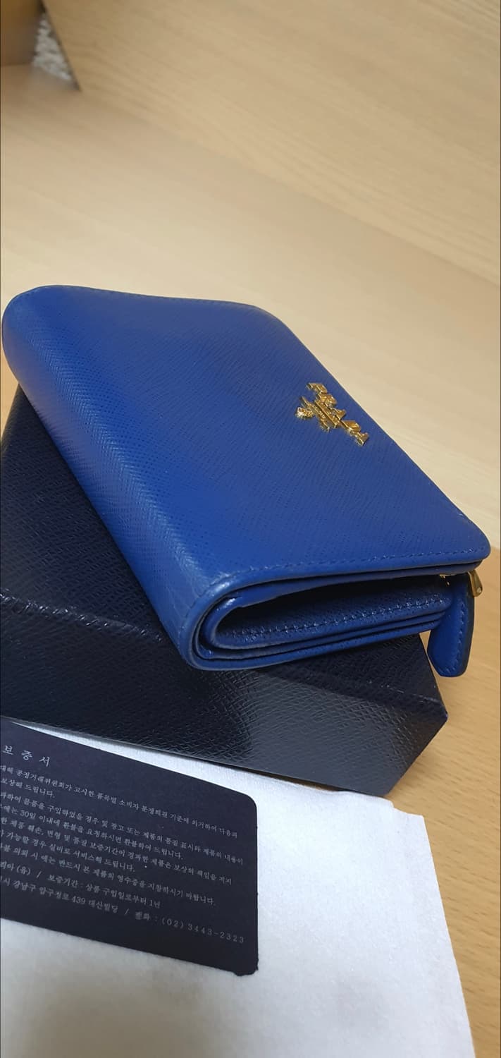 프라다 사피아노 반지갑/지갑 블루 정품A급(감정O) 상품이미지7