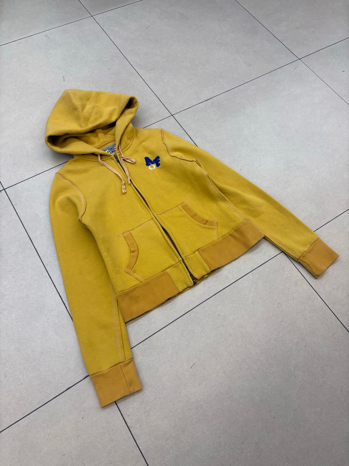 아베크롬비 AF 옐로우 크롭 후드집업 상품이미지3