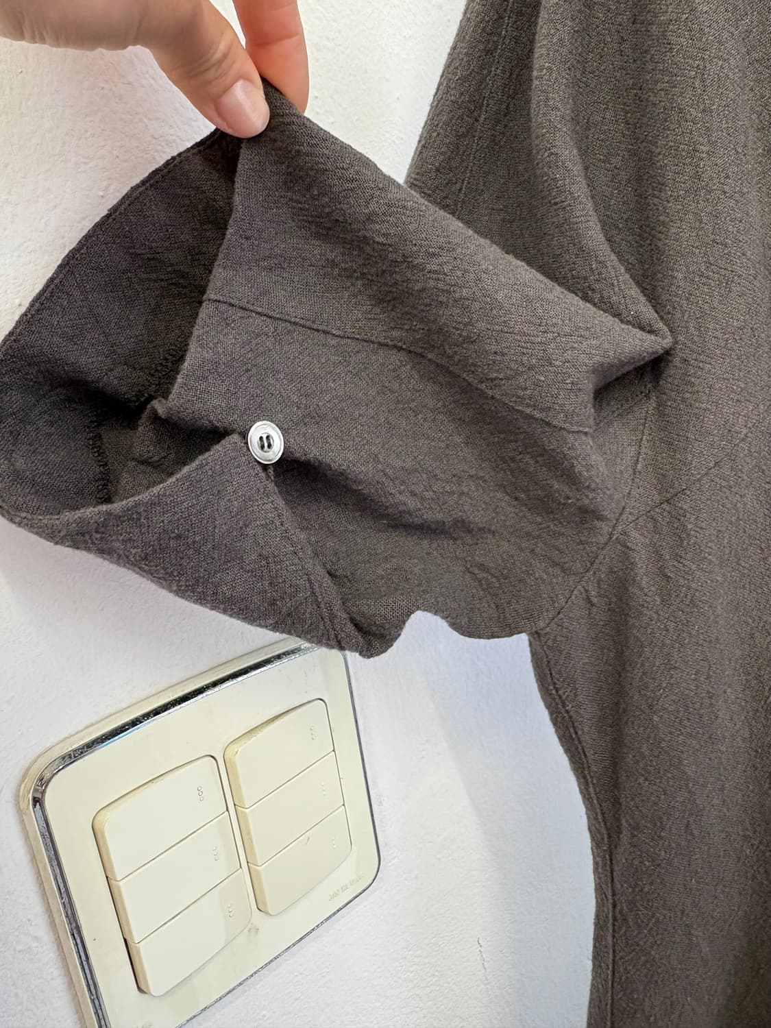 HIBI 다크브라운 린넨 클래식 롱 원피스 JPN  상품이미지3