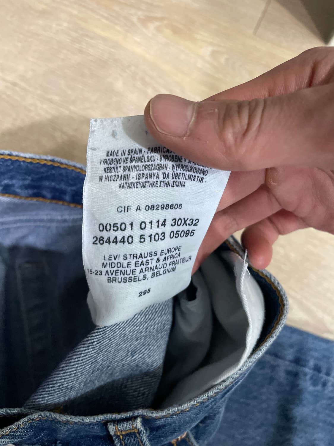 리바이스 Levis 30x32 유럽 (벨기에) 501 중청 - 연청 상품이미지5