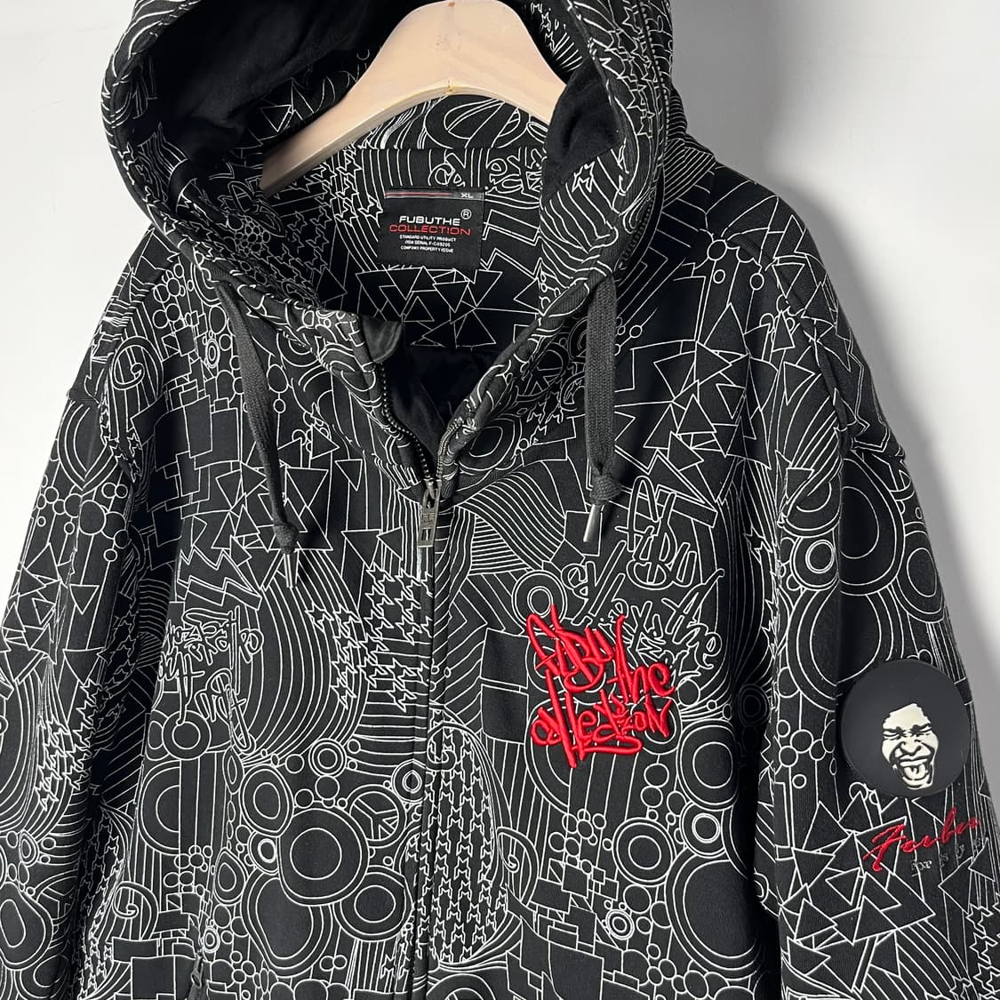 [FUBU] 빈티지 후부 올오버 그래픽 패턴 후드 바람막이 상품이미지3
