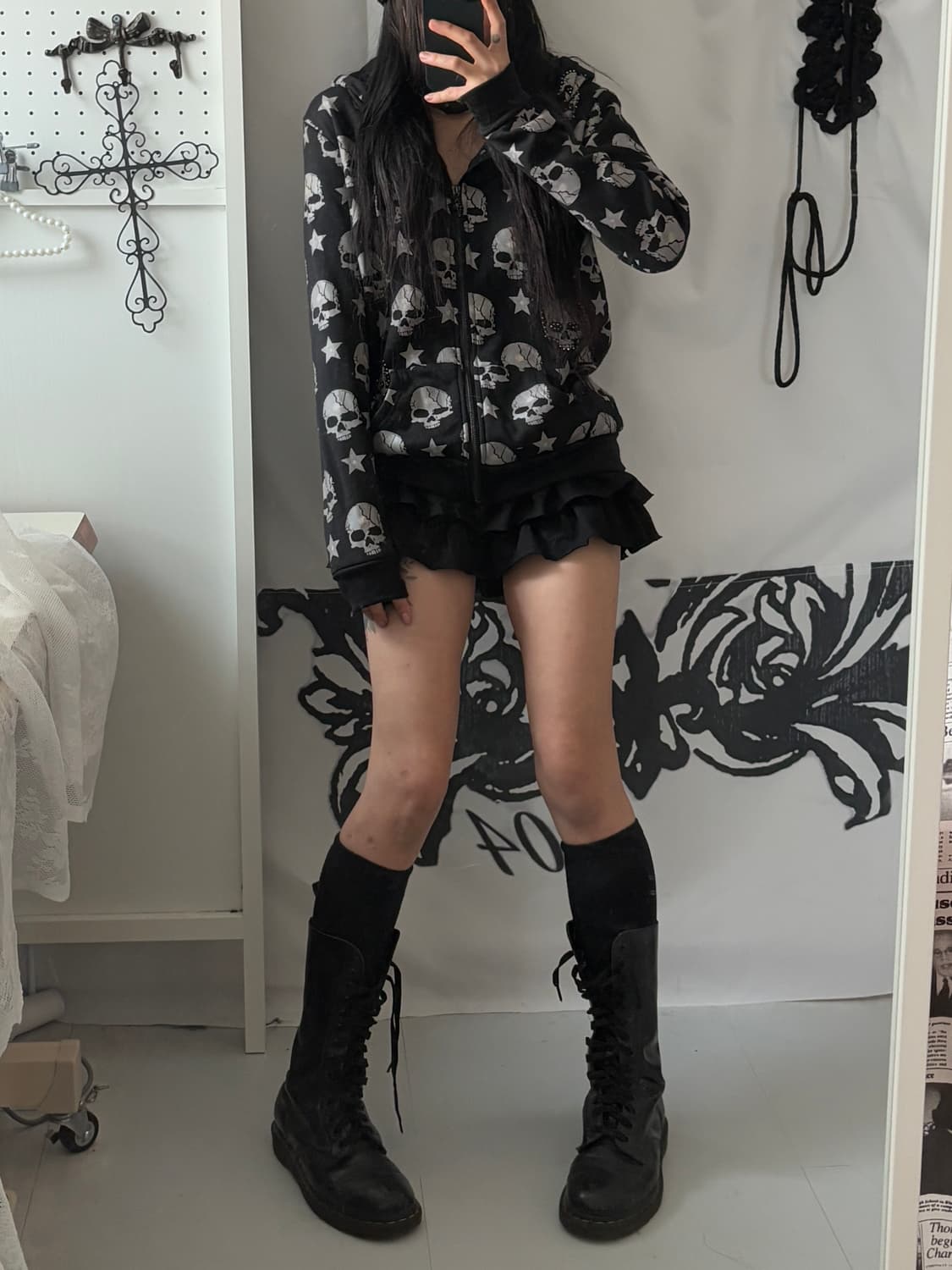 • Black Skull Hooded Zip-Up 상품이미지5