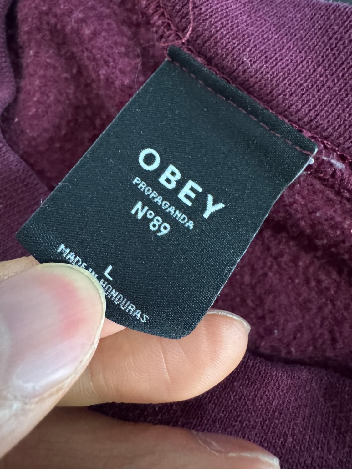 희귀!! 여성 오베이 OBEY 올드스쿨 오버핏 기모 맨투맨 L 상품이미지3