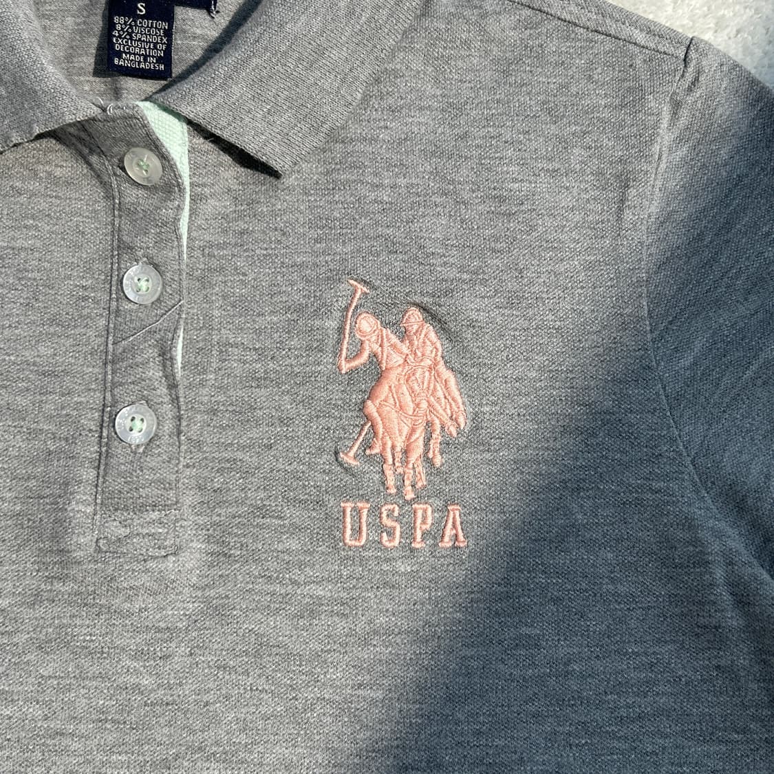 USPA 핑크 로고 반팔 카라티 상품이미지6