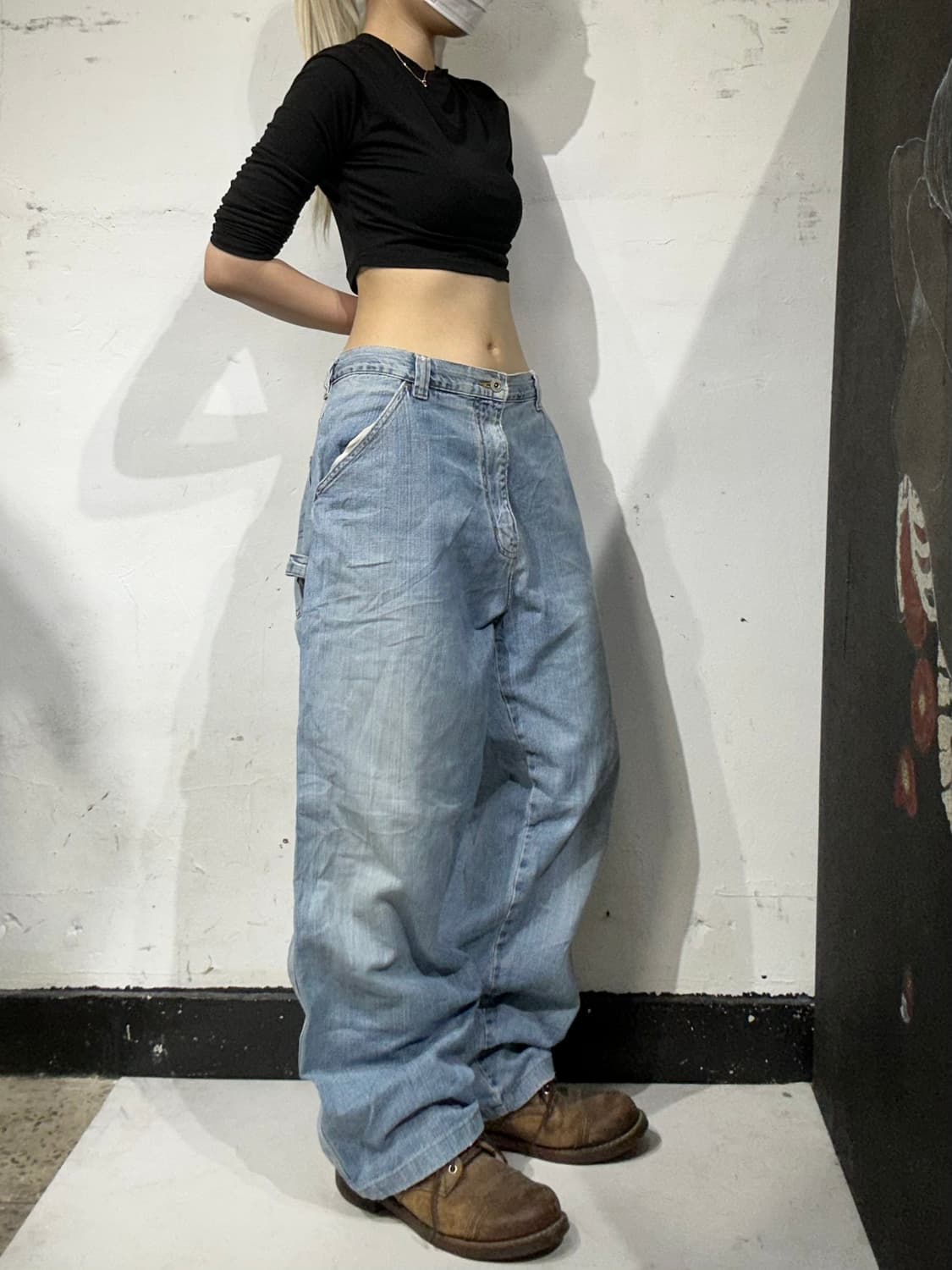 90s 챕스 와이드 연청 카펜터 데님 팬츠 청바지  상품이미지1
