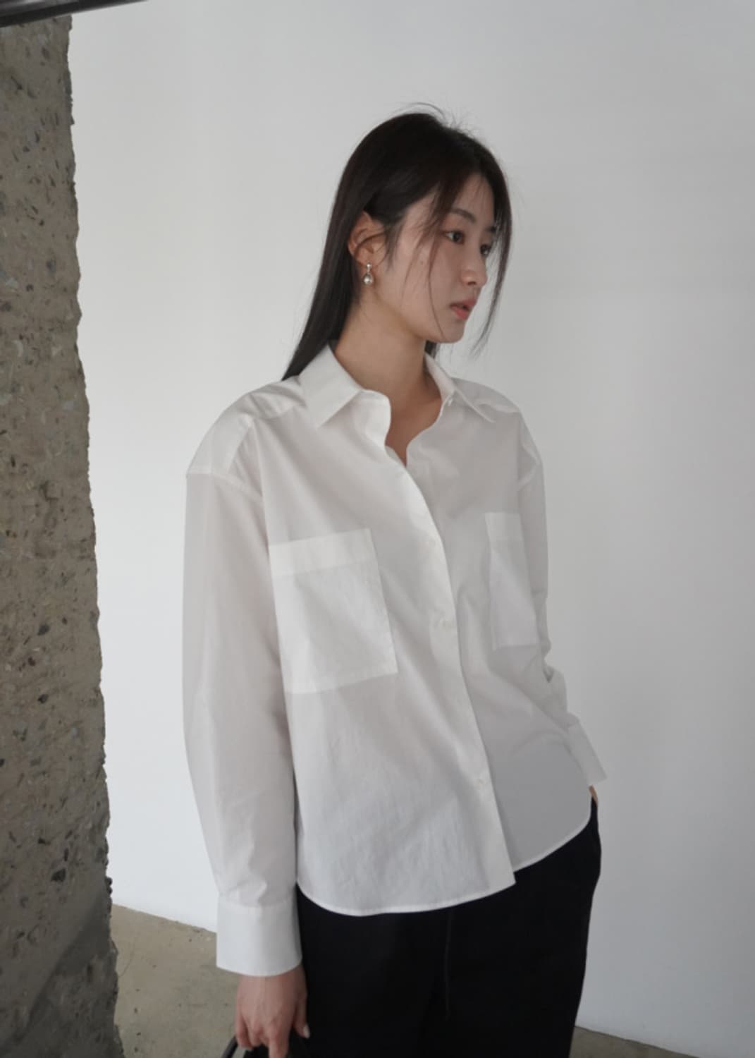 뉴욕나인스튜디오 Blanc Shirts 블랑 셔츠 숏 화이트 상품이미지3