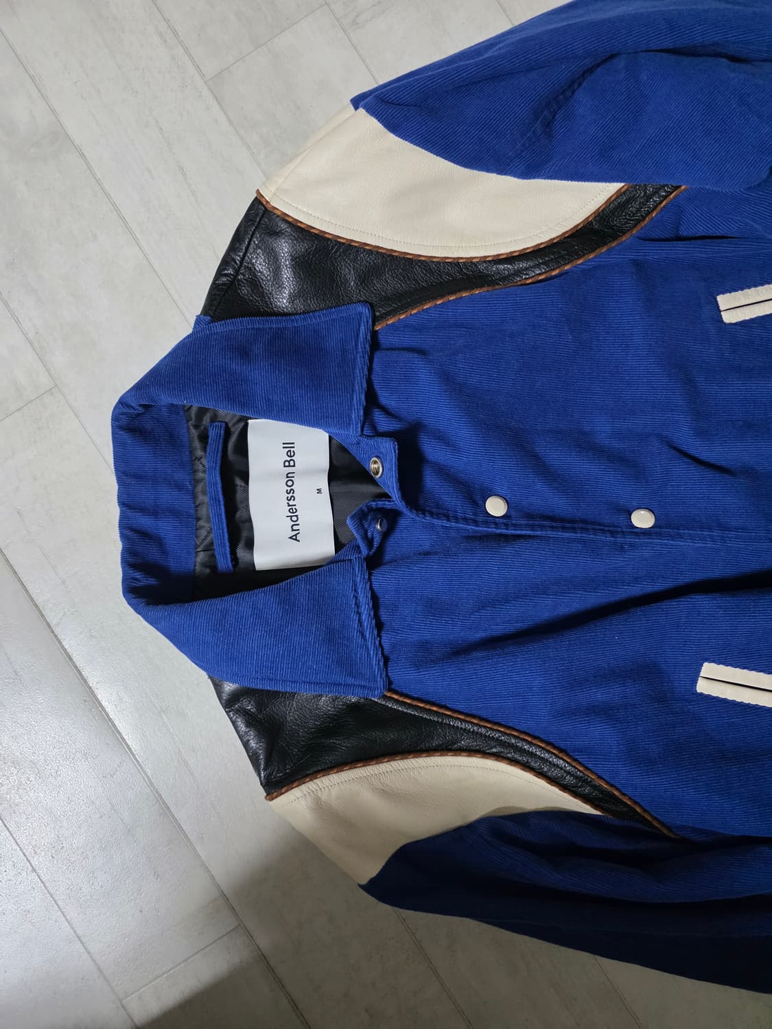 앤더슨벨 레더 코듀로이 바시티 M 상품이미지4