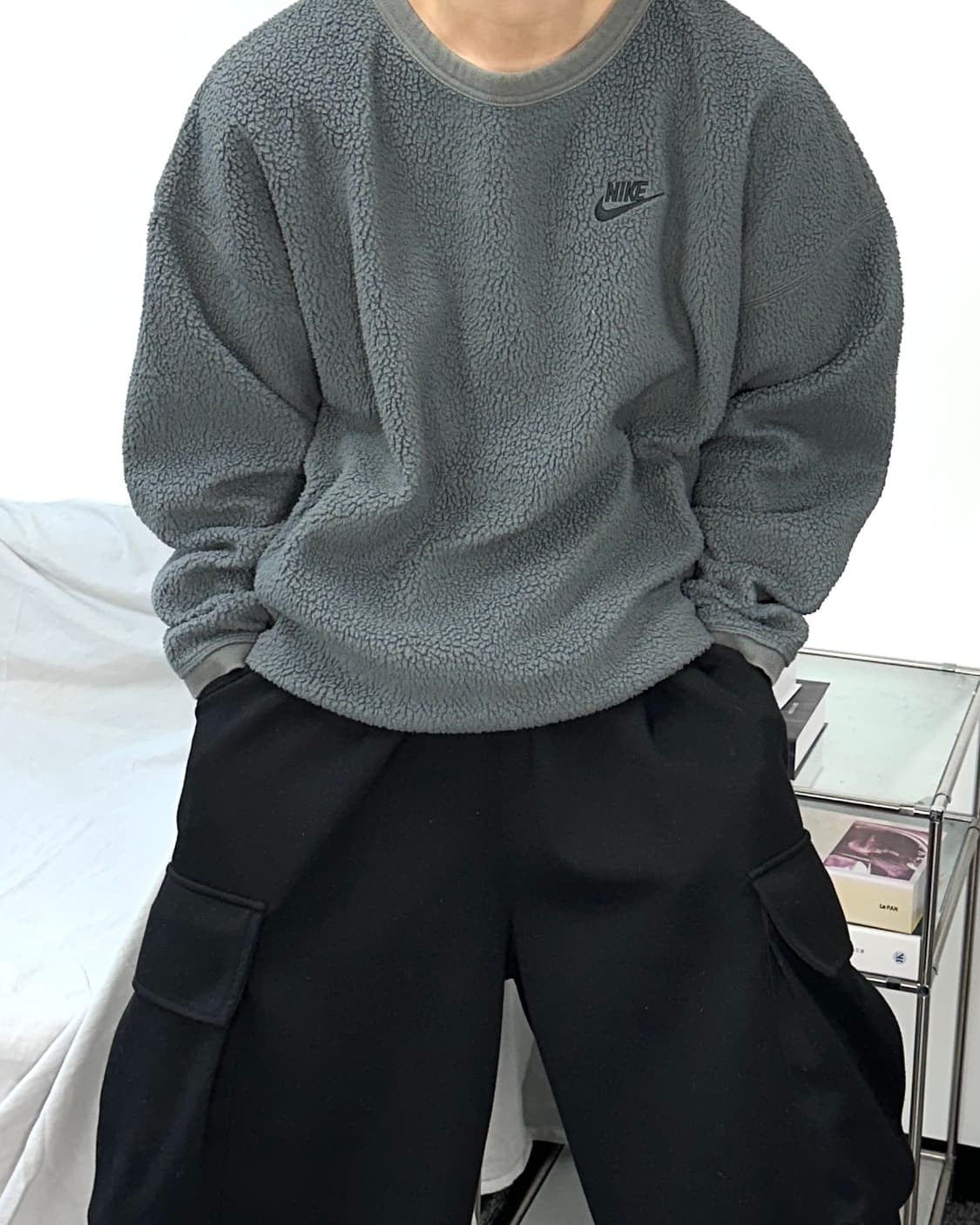 나이키 플리스 윈터라이즈드 그레이 맨투맨 L 상품이미지1