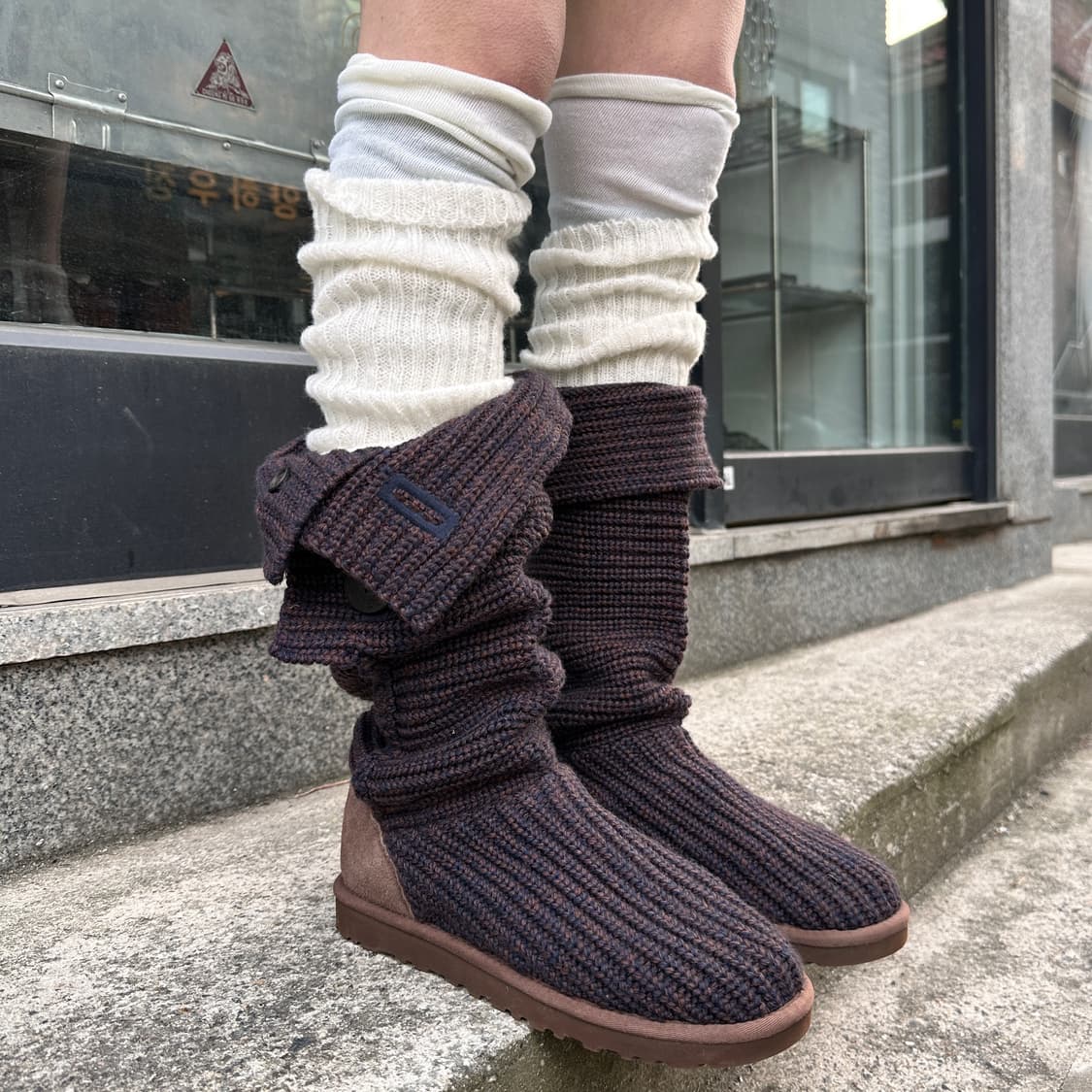 00s 딥 브라운 어그 카디 니트 부츠 상품이미지4