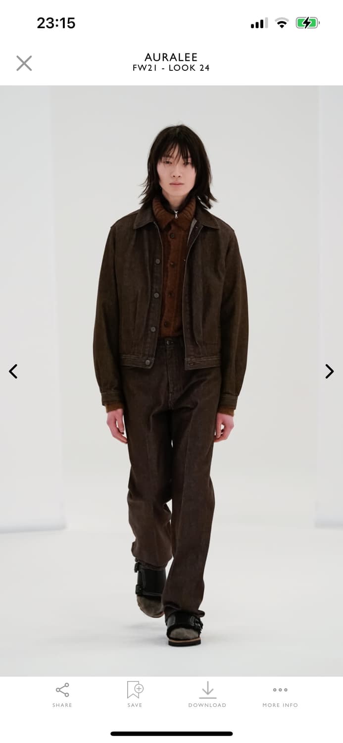 Auralee 하드 트위스트 데님팬츠 브라운 상품이미지2