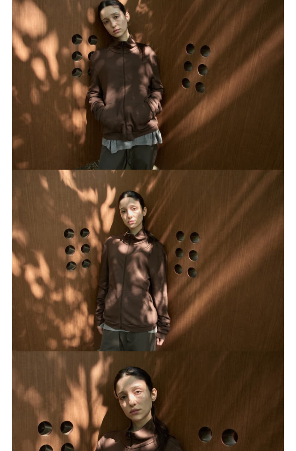 머듈 넥 집업 브라운 3사이즈 상품이미지1