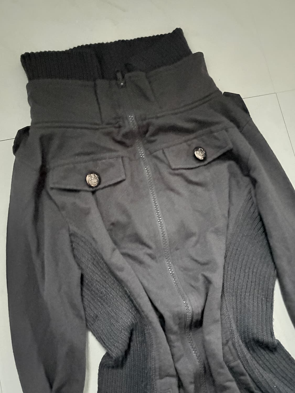 • charcoal gray pocket two-way zipup 상품이미지2