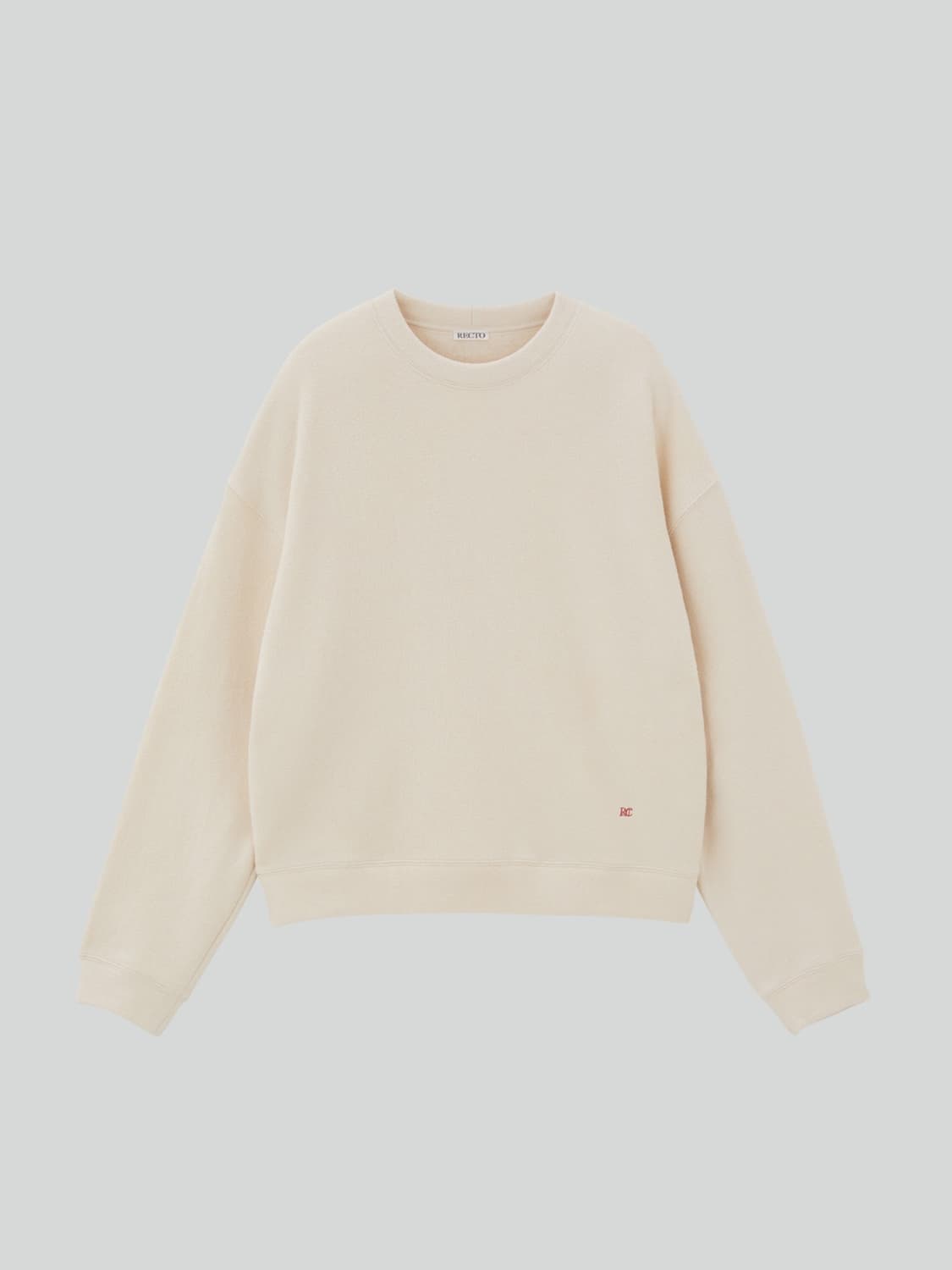 렉토 맨즈 RC 엠브로이더리드 스웻 셔츠 맨투맨 오트밀 상품이미지1