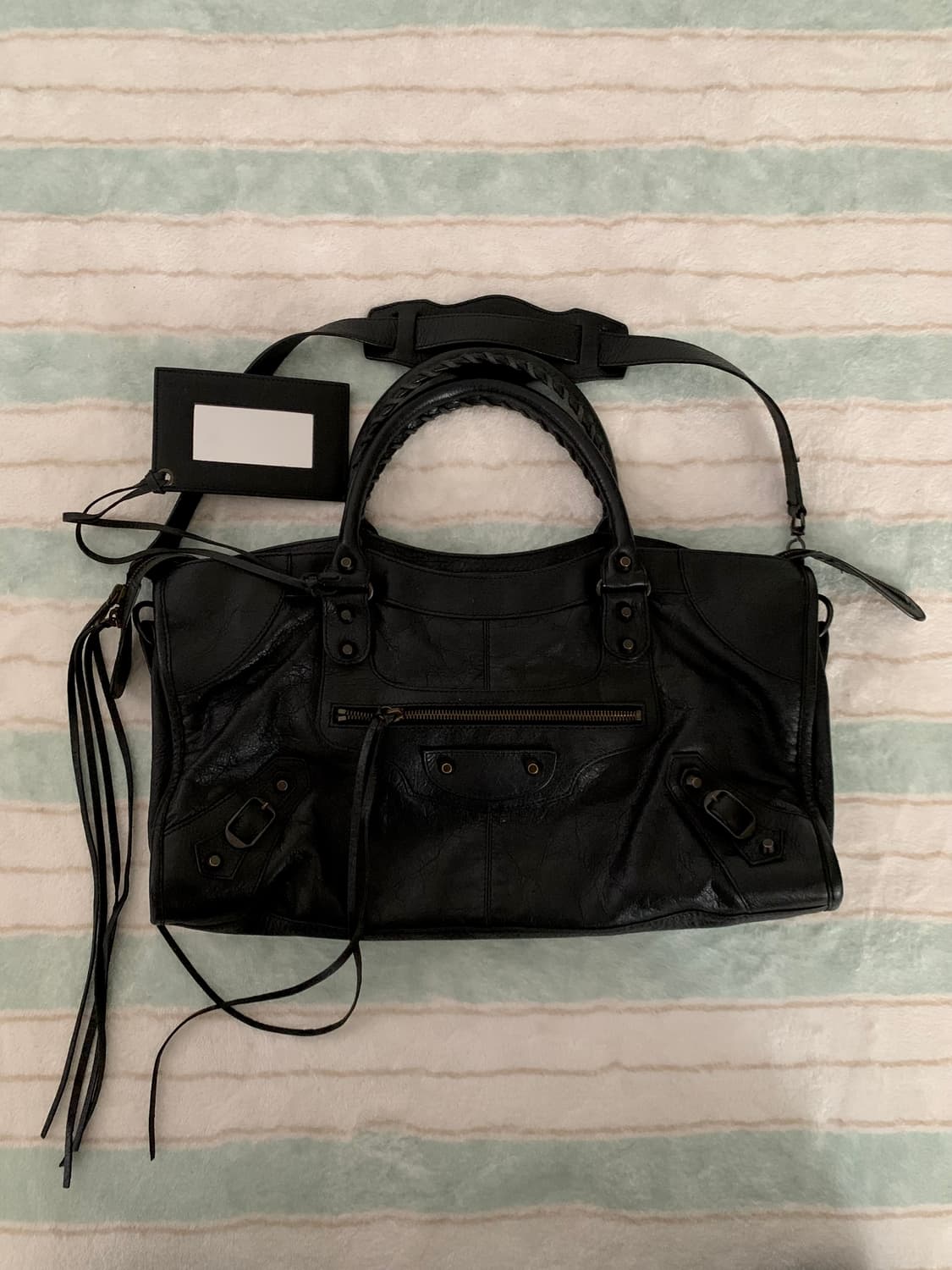 발렌시아가 모터백 블랙 시티백 라지 올블랙 상품이미지1