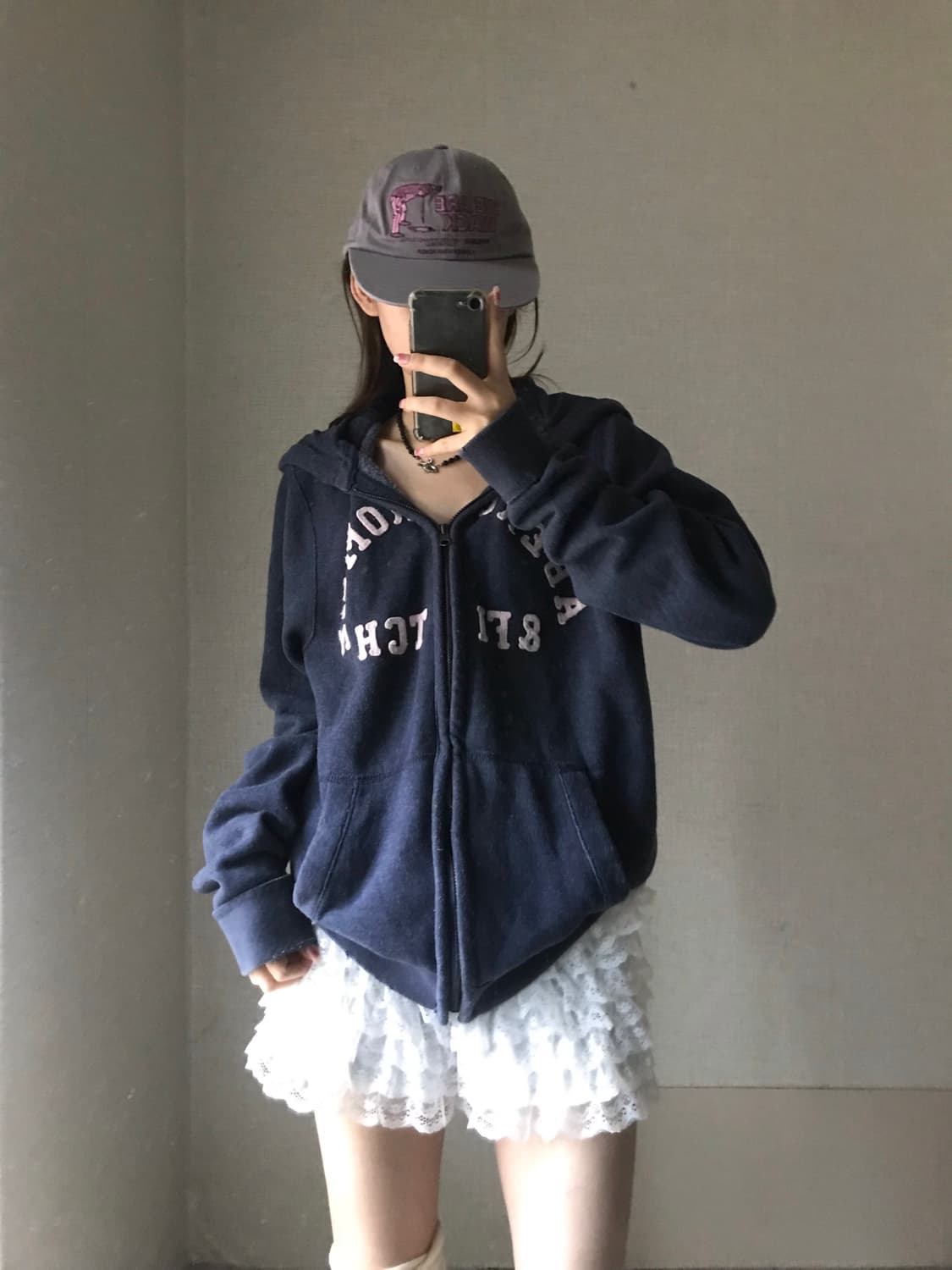 아베크롬비 네이비 핑크 후드집업 상품이미지5