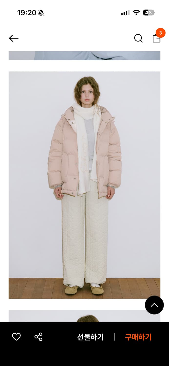 시눈 hoodie puffer jacket / 빈티지 핑크 상품이미지1