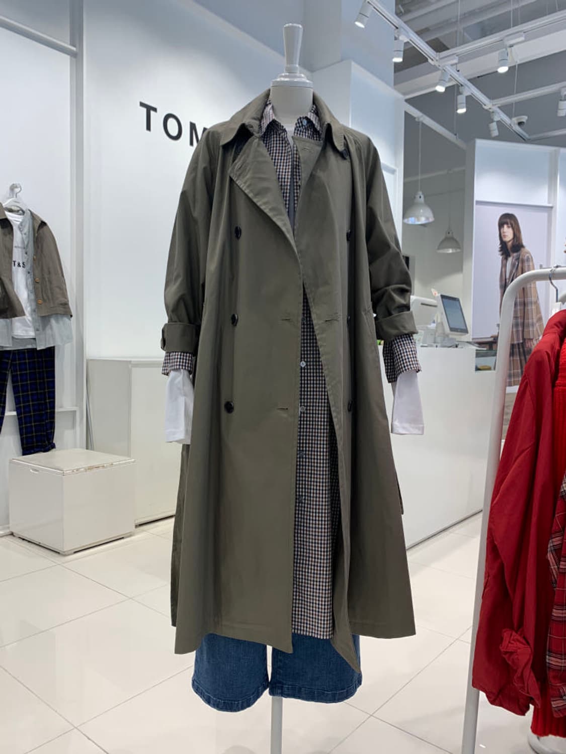 톰보이 트렌치코트 카키 상품이미지7