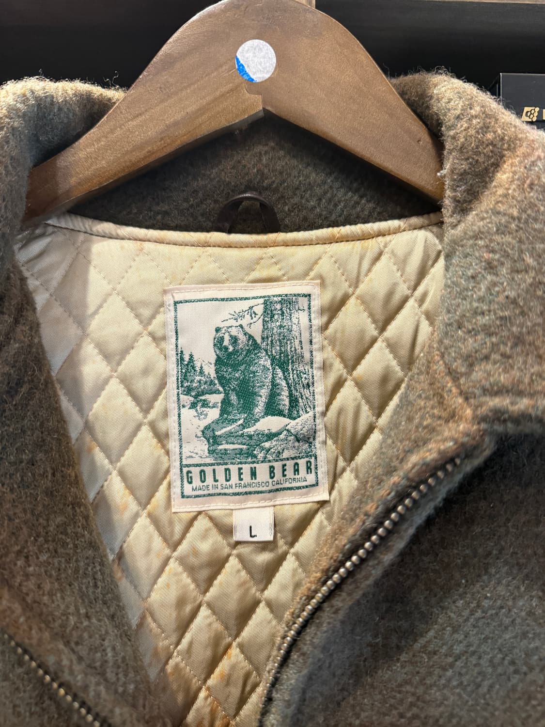 80s 골든베어 옴브레 체크 울 스포츠자켓 L(XL) 상품이미지4