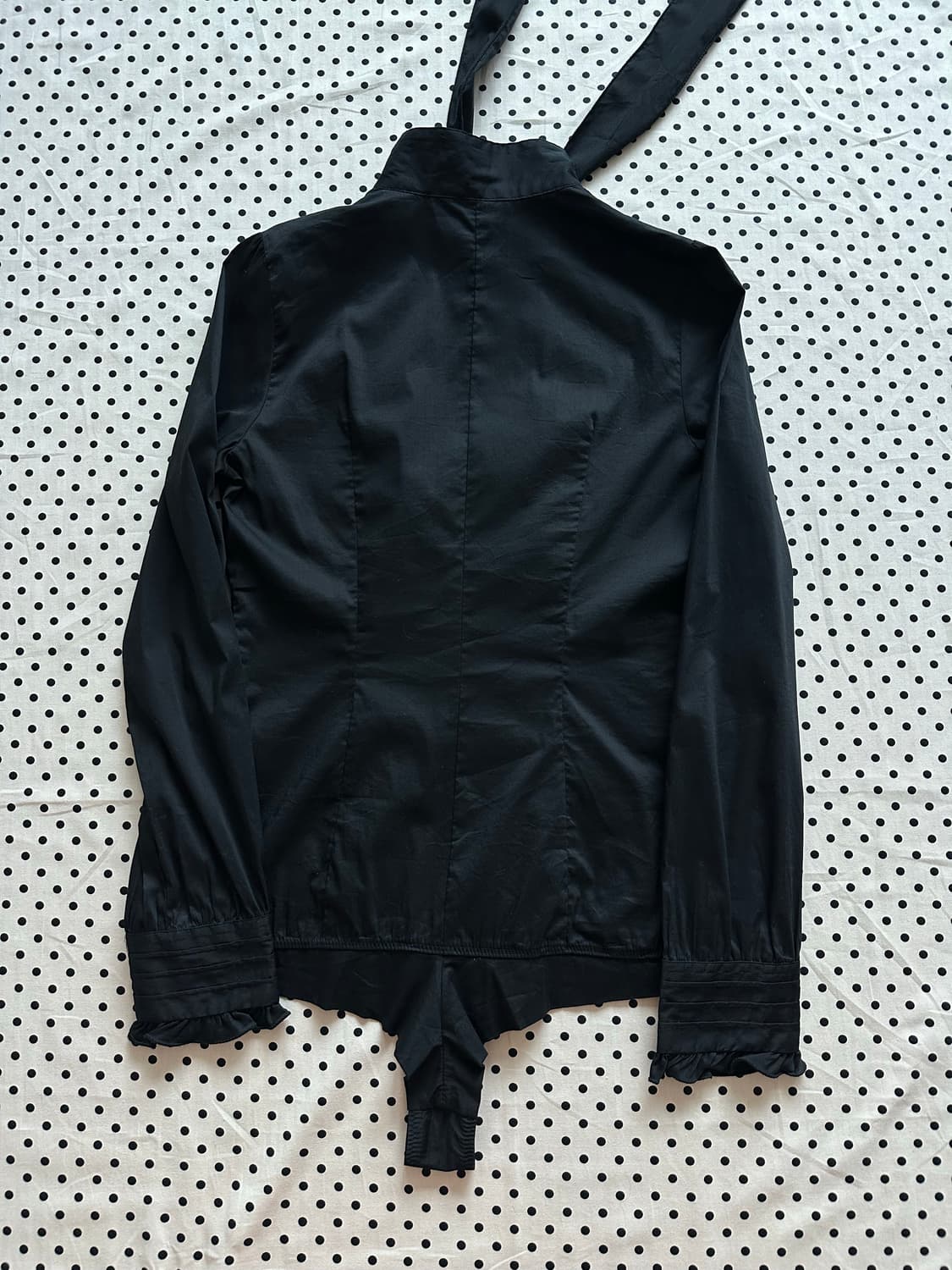 베네통 블라우스 바디수트 블랙 고딕 펑크 상품이미지5