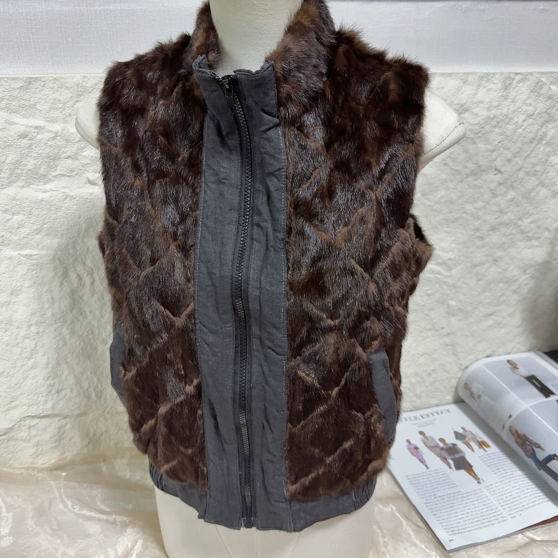 빈티지 밍크 조끼 베스트 상품이미지2