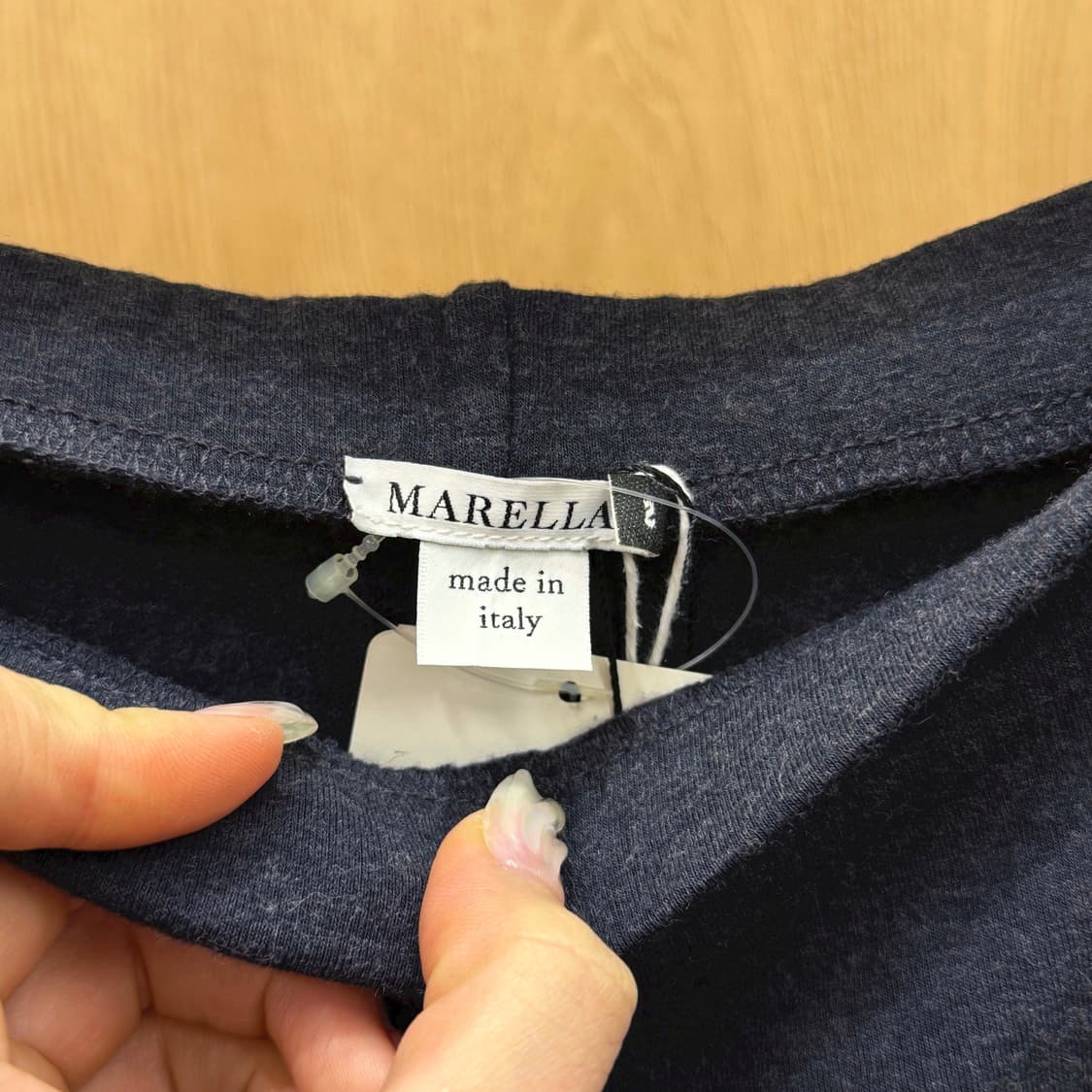 마렐라 레이온 니트 팬츠 밴딩 디테일 슬림핏 차콜 그레이 상품이미지7