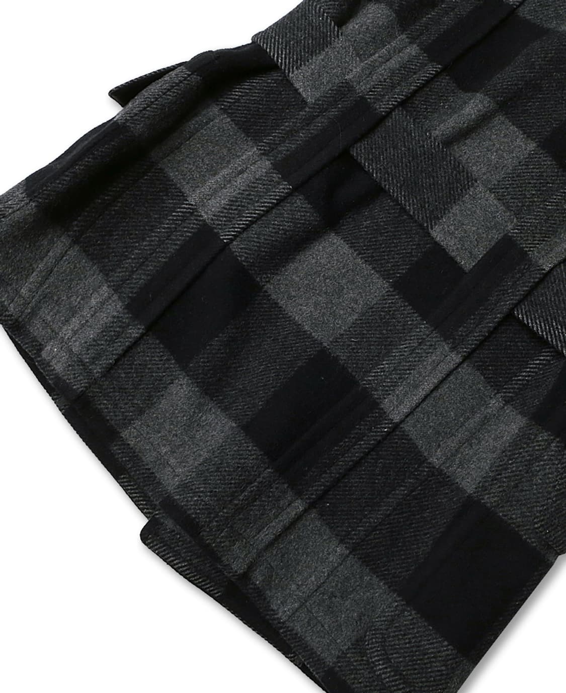 카모시타 [Camoshita] 블랙 체크 네프 숄 벨트 코트 상품이미지5