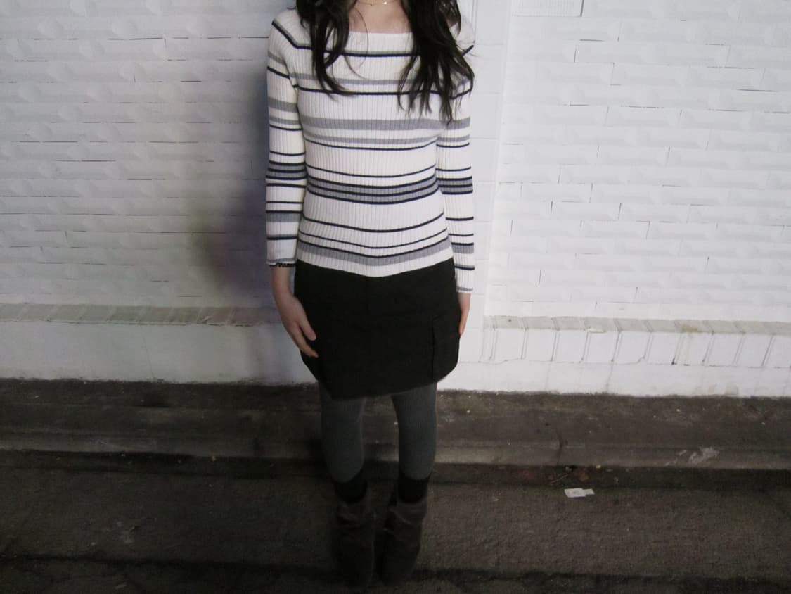 빈티지 스트라이프 골지 니트 상품이미지2