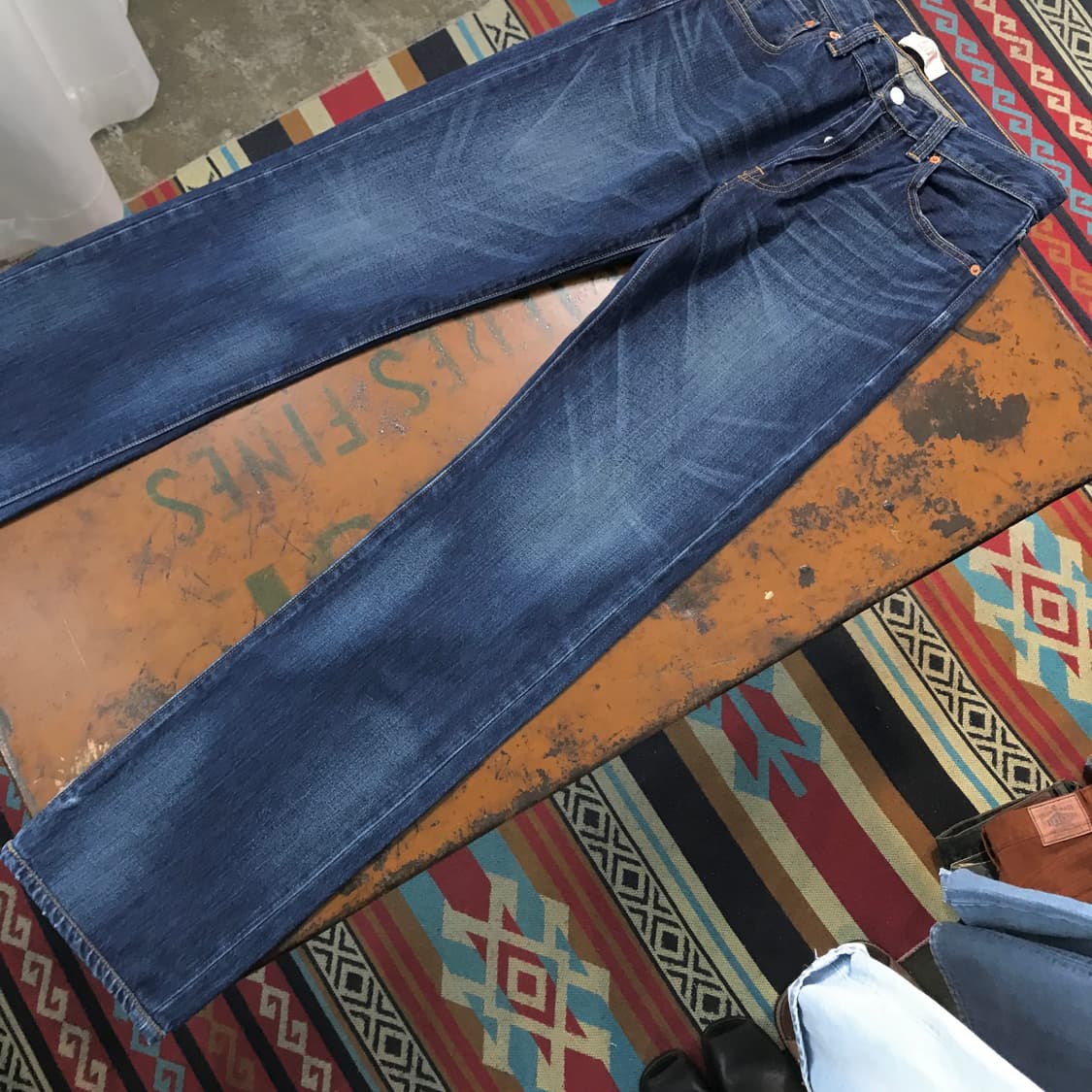 리바이스 501 진청 워시드 데님 팬츠 허리 30 사이즈 상품이미지4
