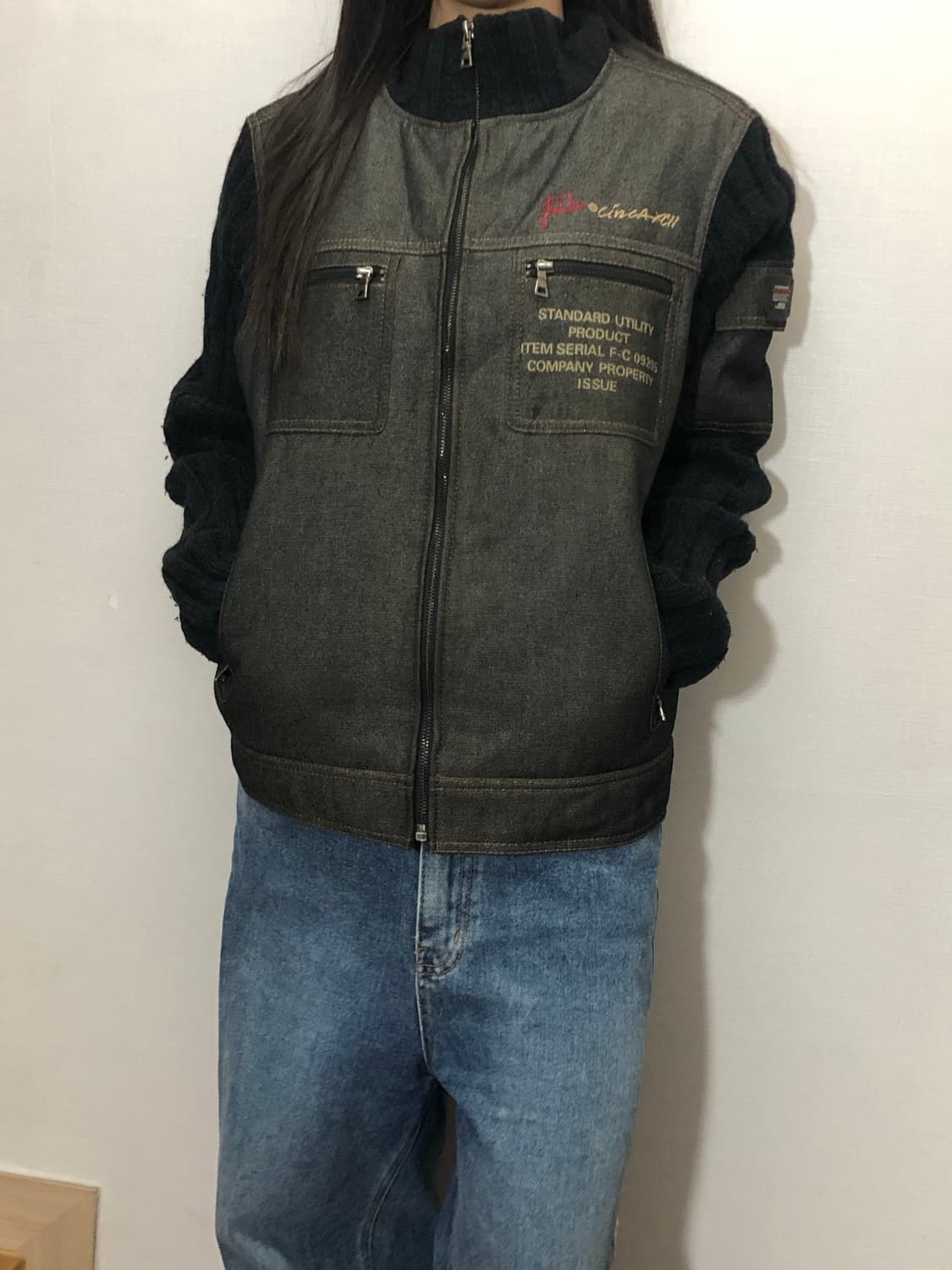 빈티지 푸부 블랙 니트 자켓 상품이미지3