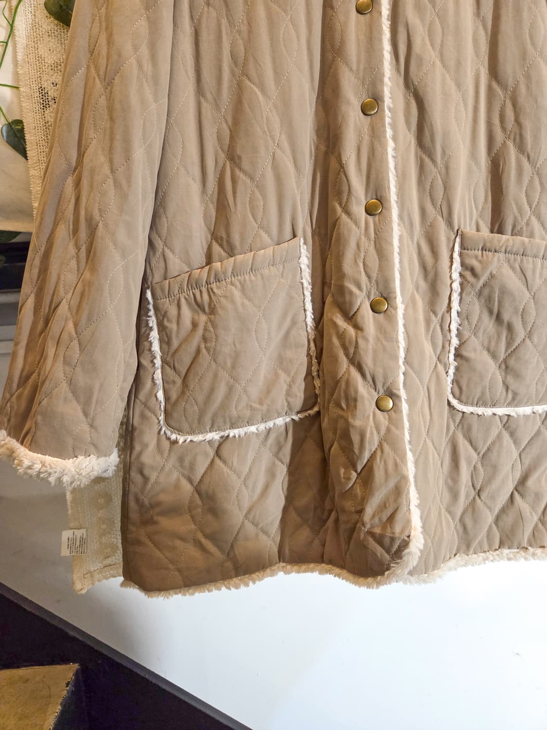 베이지 누빔 패딩 상품이미지3