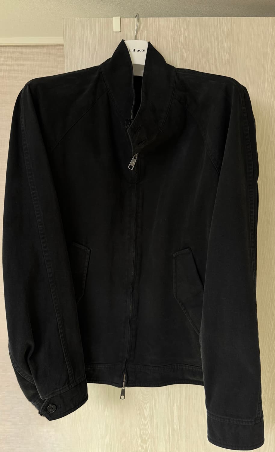 Garment Washed Harrington Jacket_Black 상품이미지1