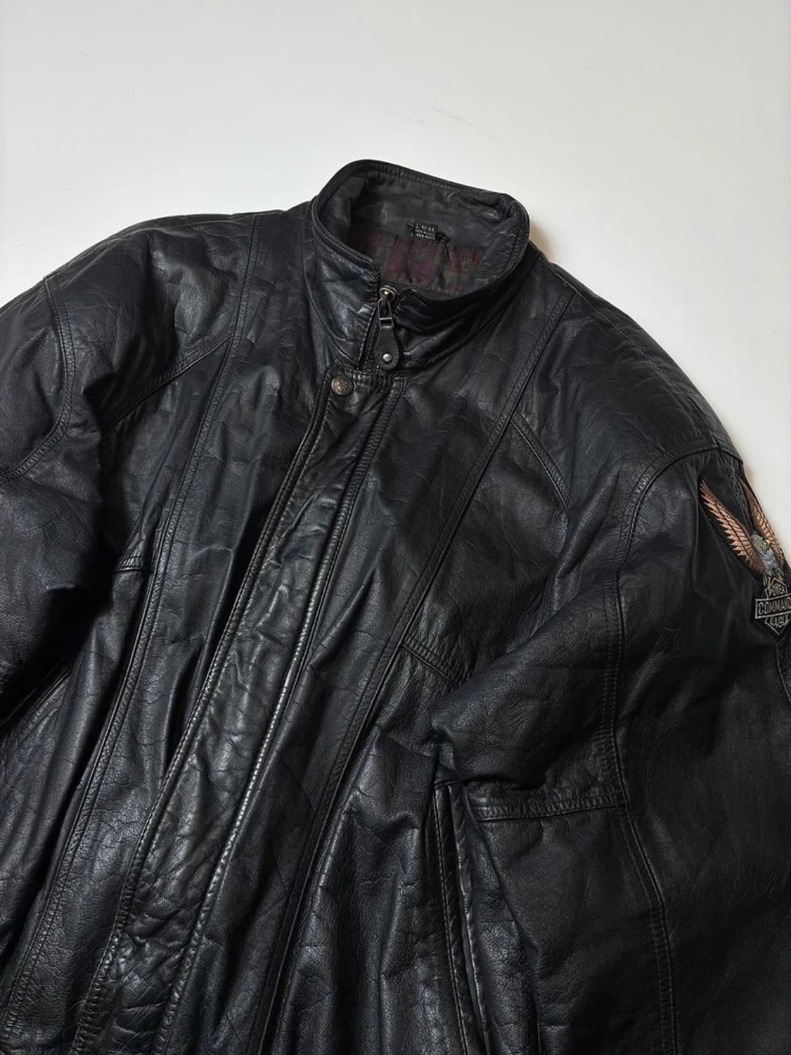 Selected 90's 이글 자수 봄버 가죽 항공 자켓 PN8174 상품이미지4