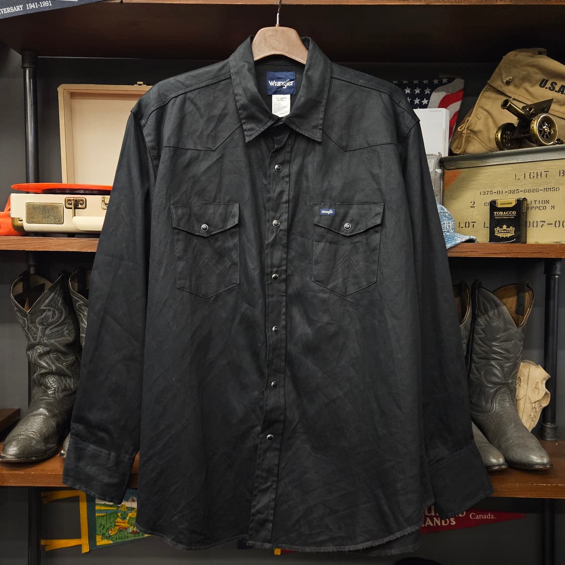 90s 랭글러 코튼트윌 웨스턴 워크셔츠 펄버튼 스냅  N1124 상품이미지1
