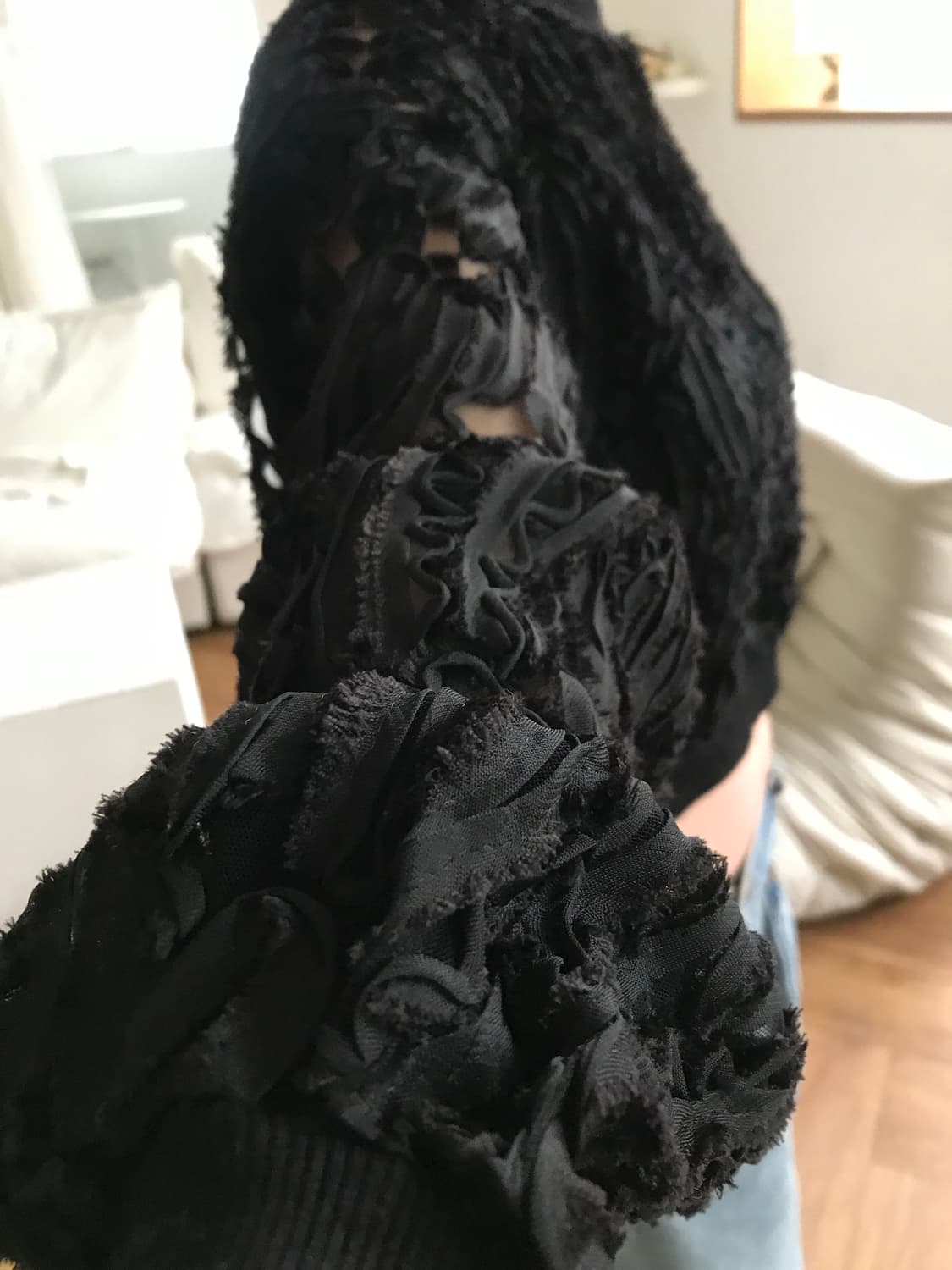 vintage black lace top 상품이미지1