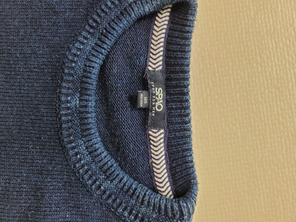 스파오 SPAO 남자 워싱 니트 105 인디고 상품이미지5