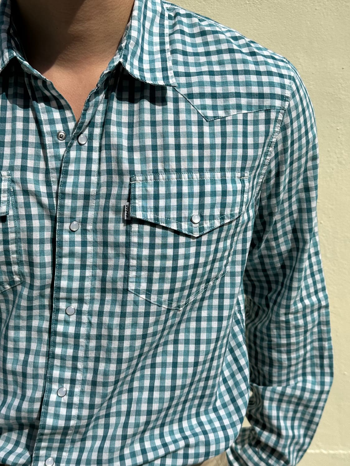 리바이스 블루그린 깅엄 체크 웨스턴 셔츠 상품이미지8