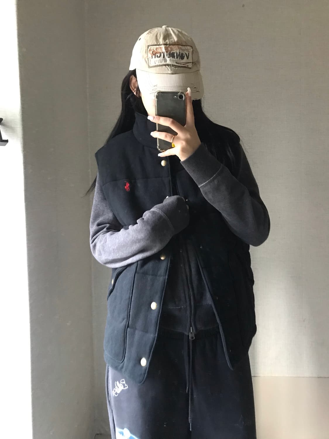 폴로 블랙 패딩조끼 상품이미지1