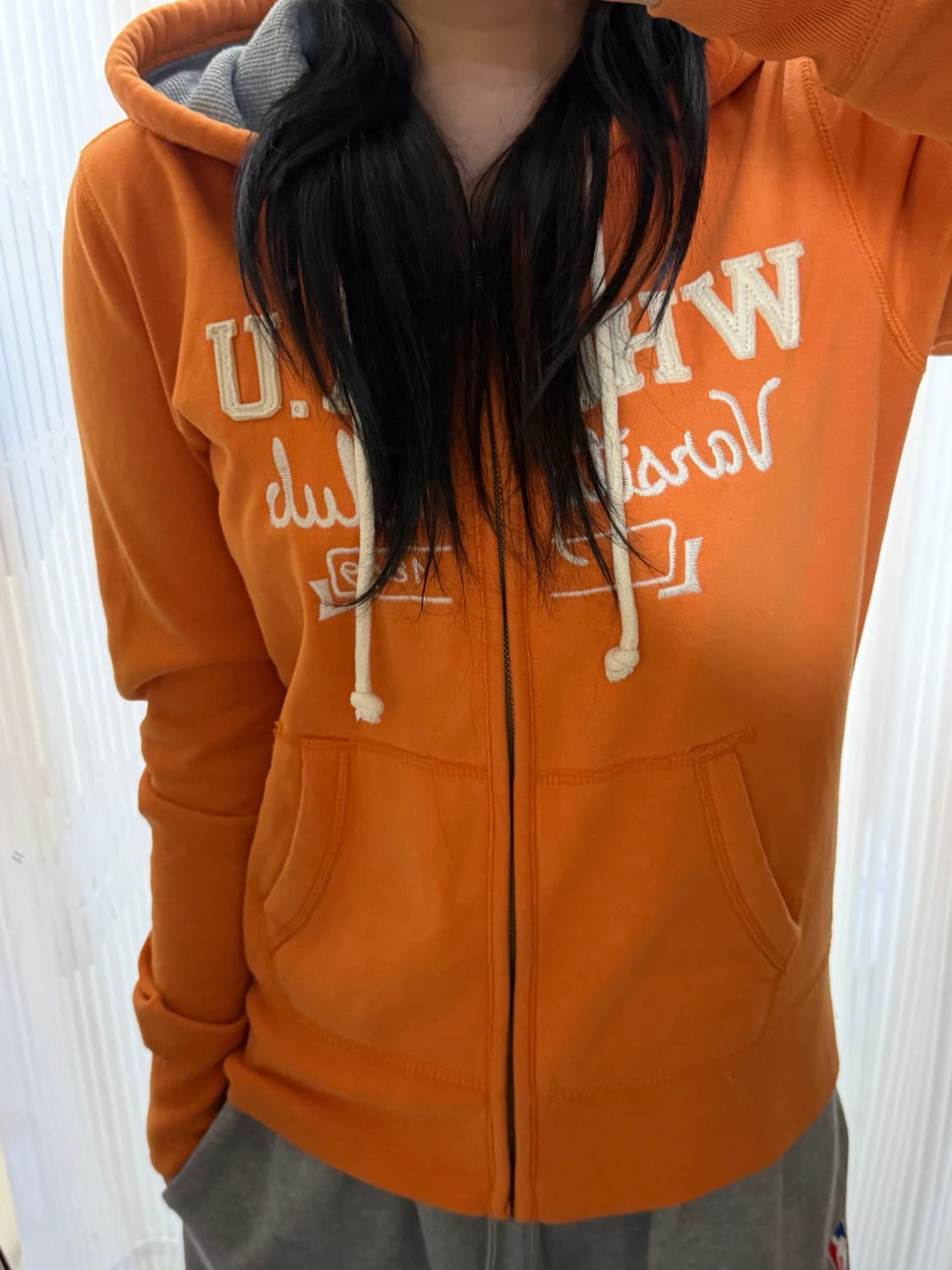 후아유 주황색 후드집업 m 상품이미지1