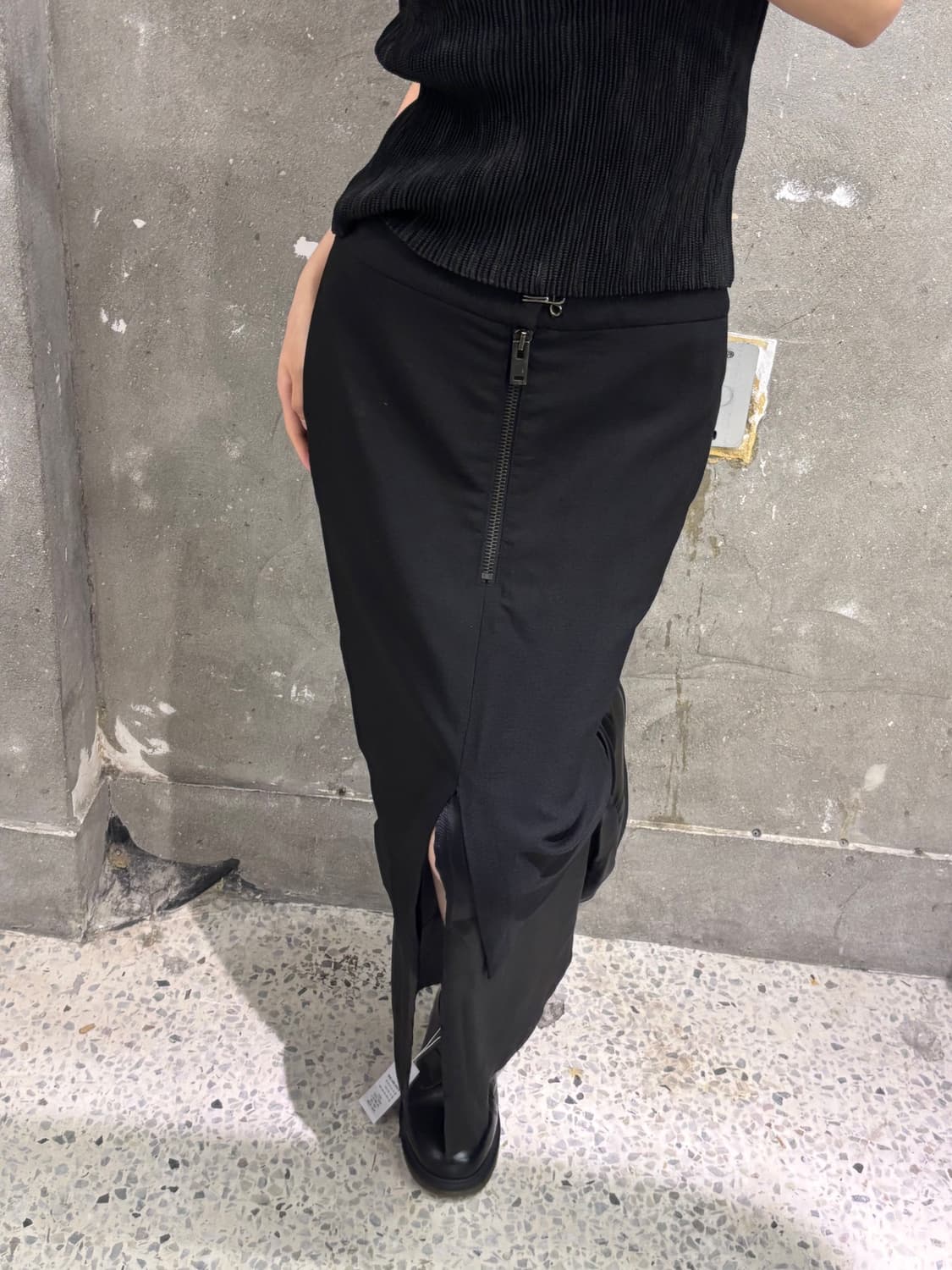 Maison Margiela 메종 마르지엘라 블랙 울 레이어드 스커트 상품이미지2