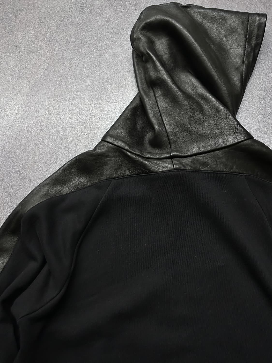 rare* 생로랑 14fw 에디 레더 하이브리드 후드 집업 상품이미지5