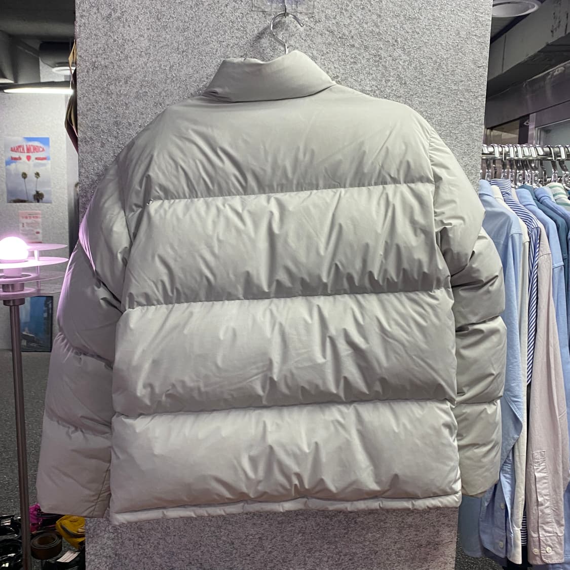 인사일런스 나일론 라이트그레이 패딩 B3346 상품이미지4