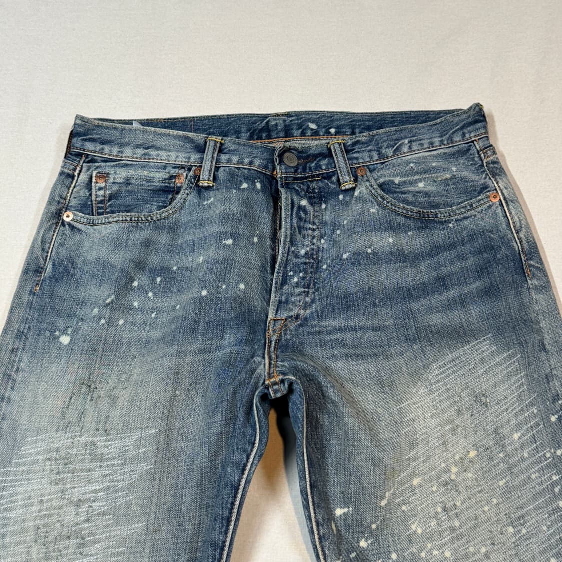 32inch) 리바이스 501 보로 데미지 워싱진 데님 청바지 상품이미지6