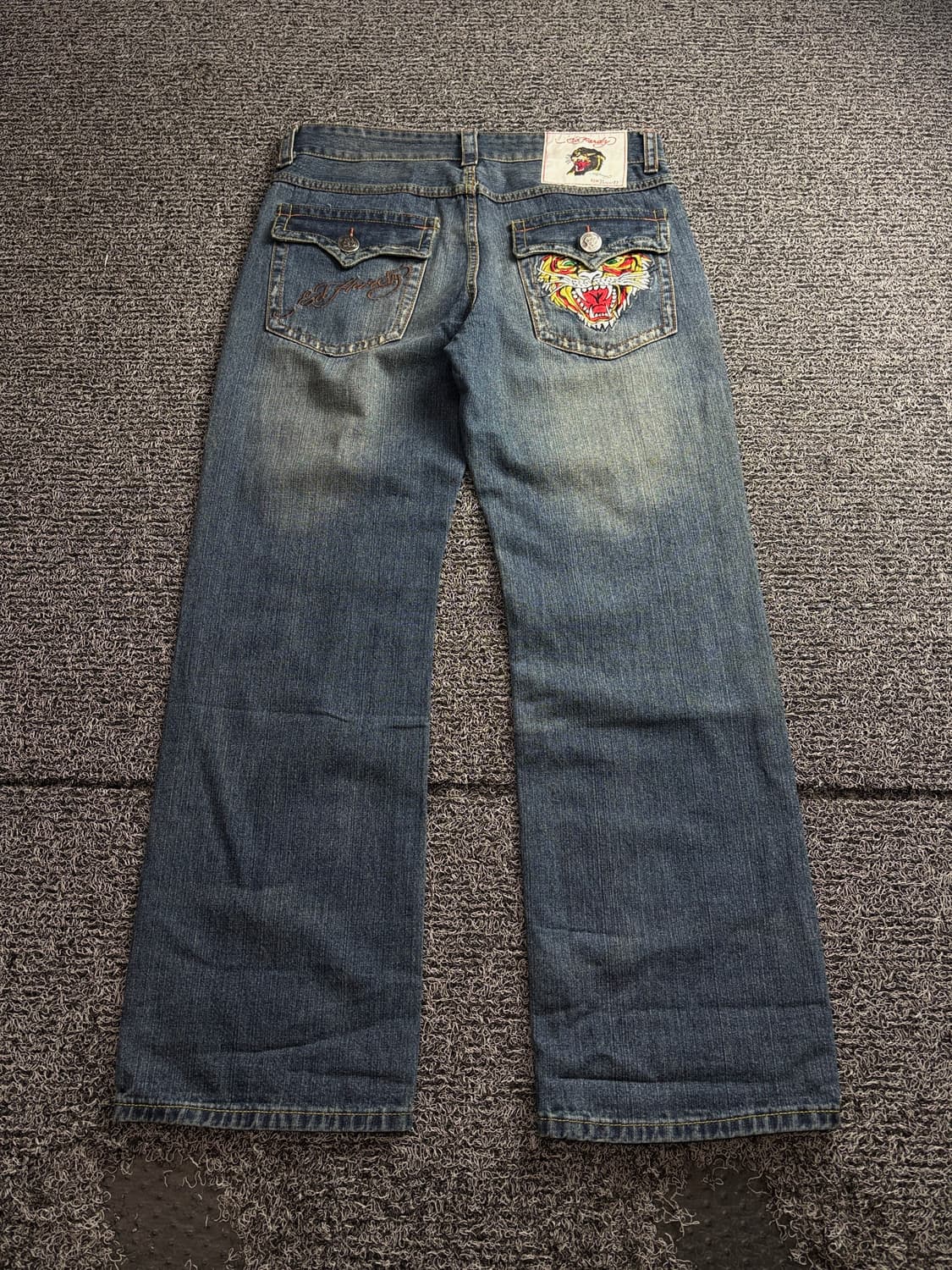 에드하디 타투 디자인 자수 루즈핏 데님 팬츠 3500 상품이미지4