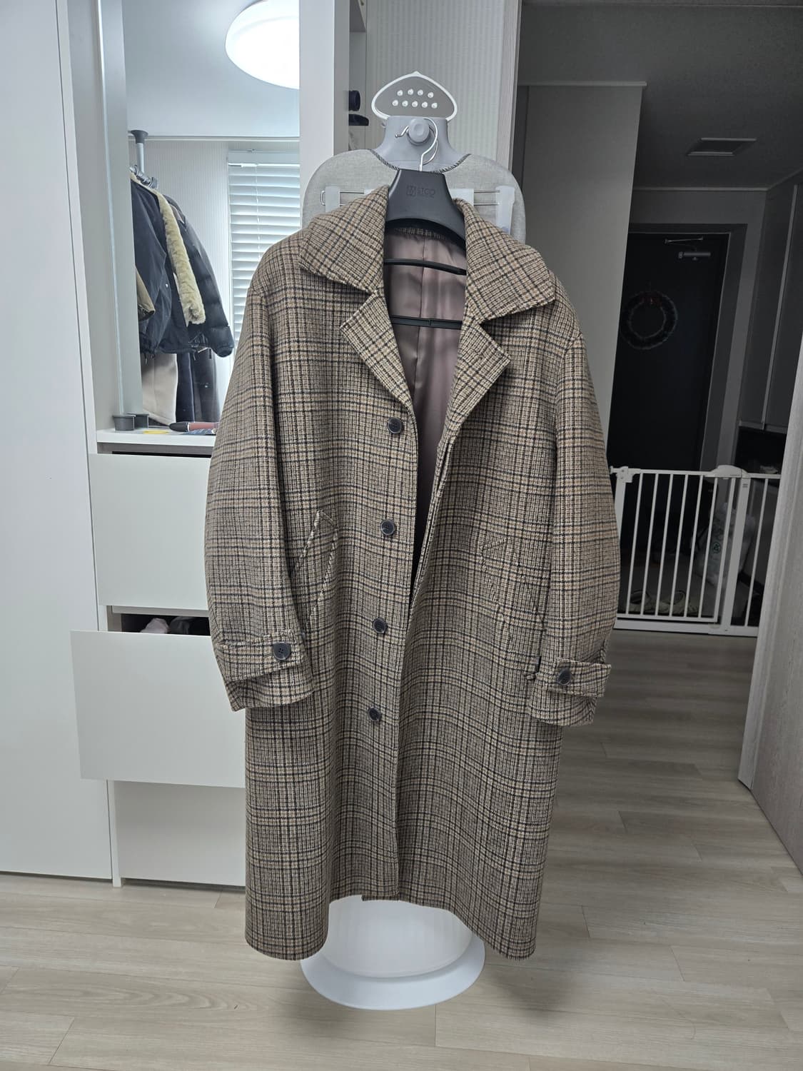 키뮤어 체크코트 L 상품이미지2