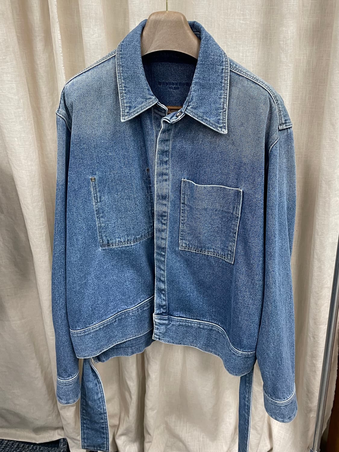우영미 크롭 데님자켓 블루 22FW 52(110) 상품이미지1