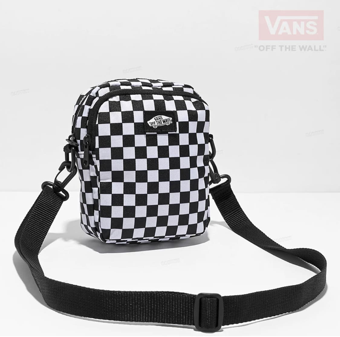 반스 Go Getter 체커보드 미니 더블 포켓 블랙 크로스백 상품이미지1